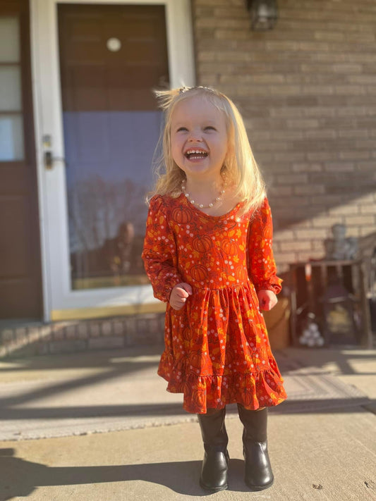 Hey, Pumpkin - Long Sleeve Dress